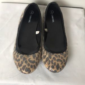 Leopard & Sequin Flat - Sz 6 Kids/7 Ladies